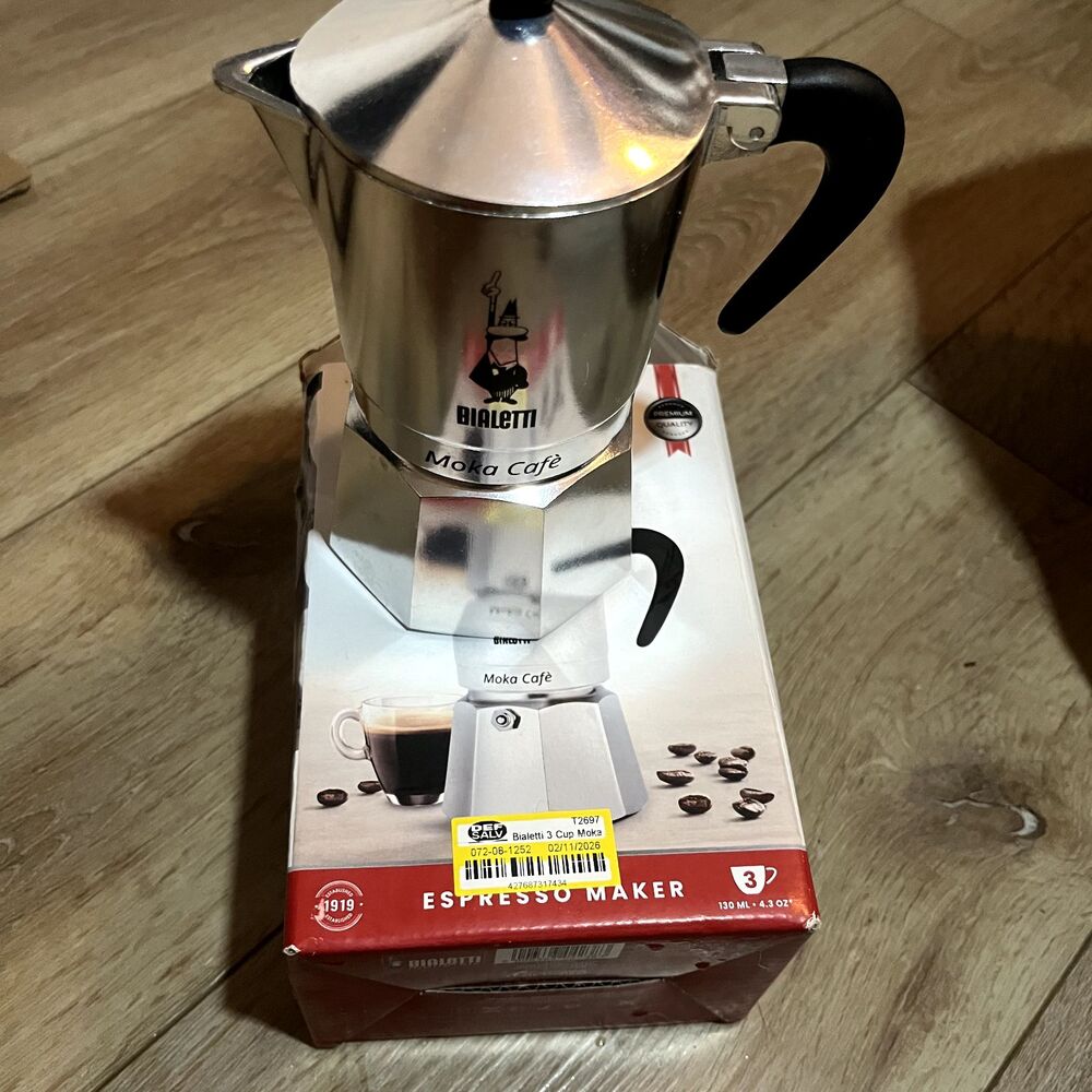 Bialetti 3-Cup 4.3 oz Moka Express Stovetop Expresso Coffee Maker Pot Italy